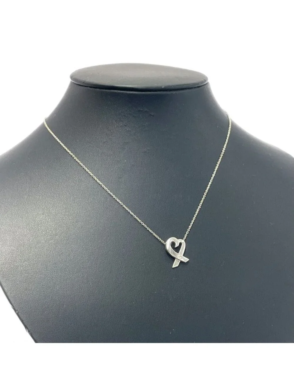 Tiffany & Co Silver Diamond Loving Heart Necklace